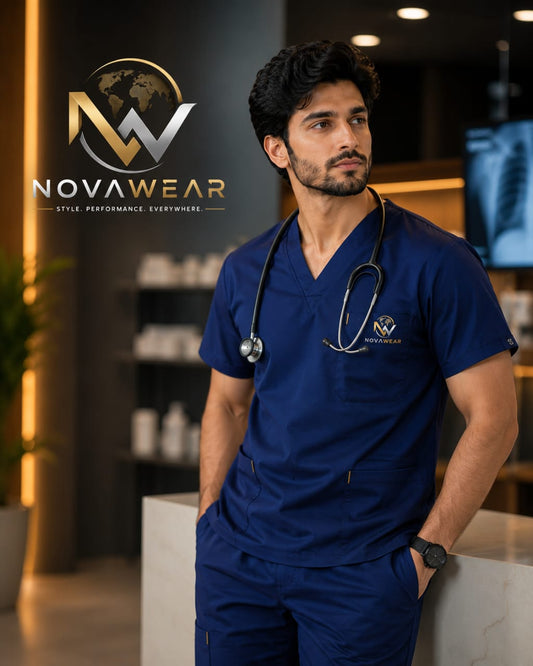 🩺 NovaWear™ ProFlex Medical Scrub Set – Premium Stretch Healthcare Uniform